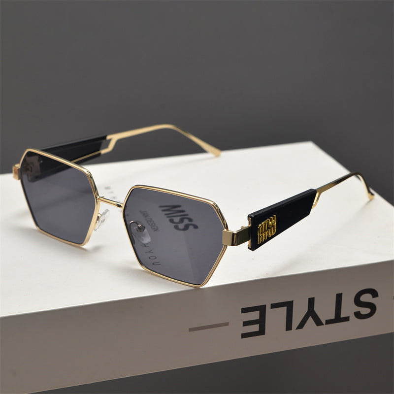 Rimless Gold Shield Sunglasses