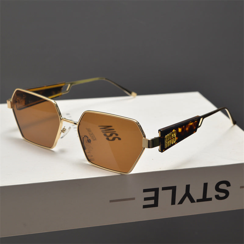Rimless Gold Shield Sunglasses