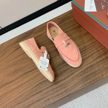 Coral Suede Loafers
