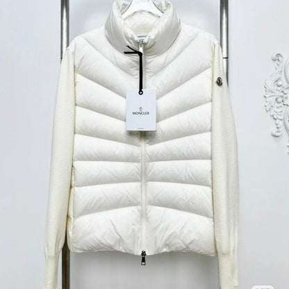 Knit-Sleeve Down Cardigan