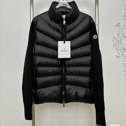 Knit-Sleeve Down Cardigan