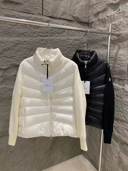 Knit-Sleeve Down Cardigan